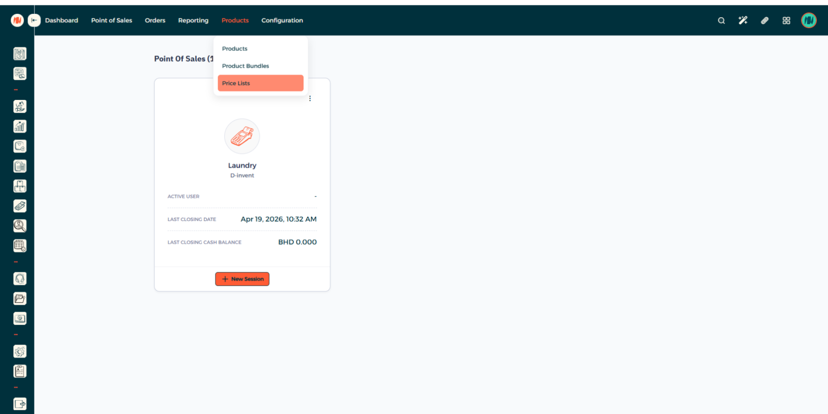 Step 3 - New POS Session